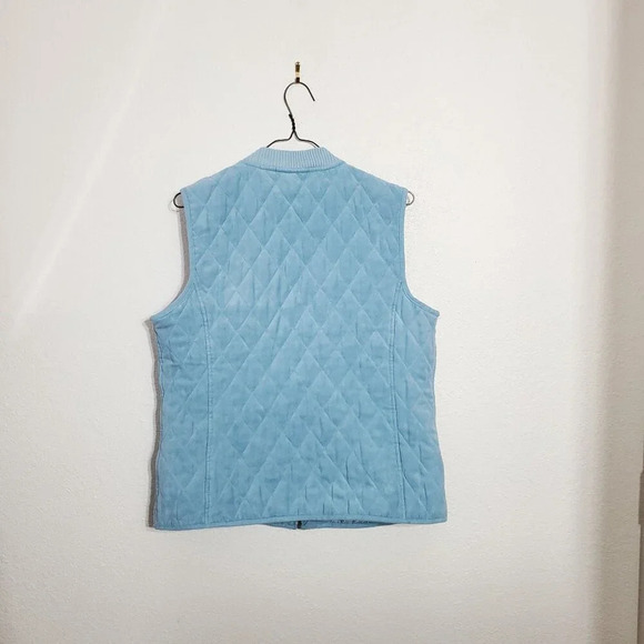 Relativity Womens Quilted Puffer Vest Sky Blue Size Small Full zip sleeveless - Picture 6 of 8